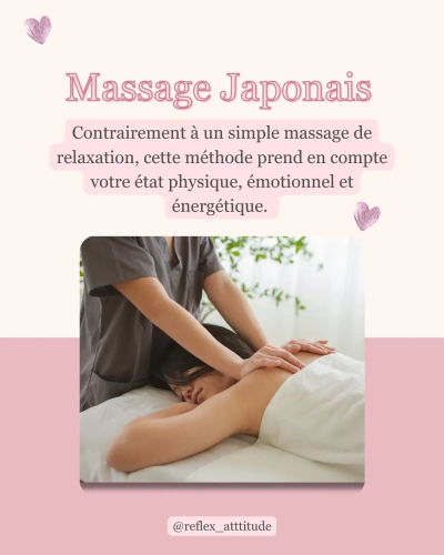 Massage Japonais Shiatsu doux du dos, crâne,mains, pieds prestations à castelginest, cabinet réflex'attitude